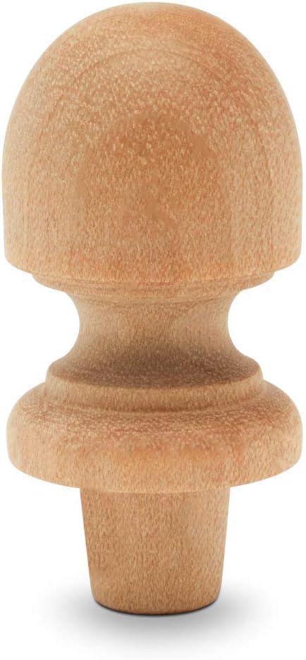Small Wood Finials, 1-1/2 inch Wooden Finials for Crafting, DIY Décor, and Wooden Finial Crafts, Pack of 12, by Woodpeckers