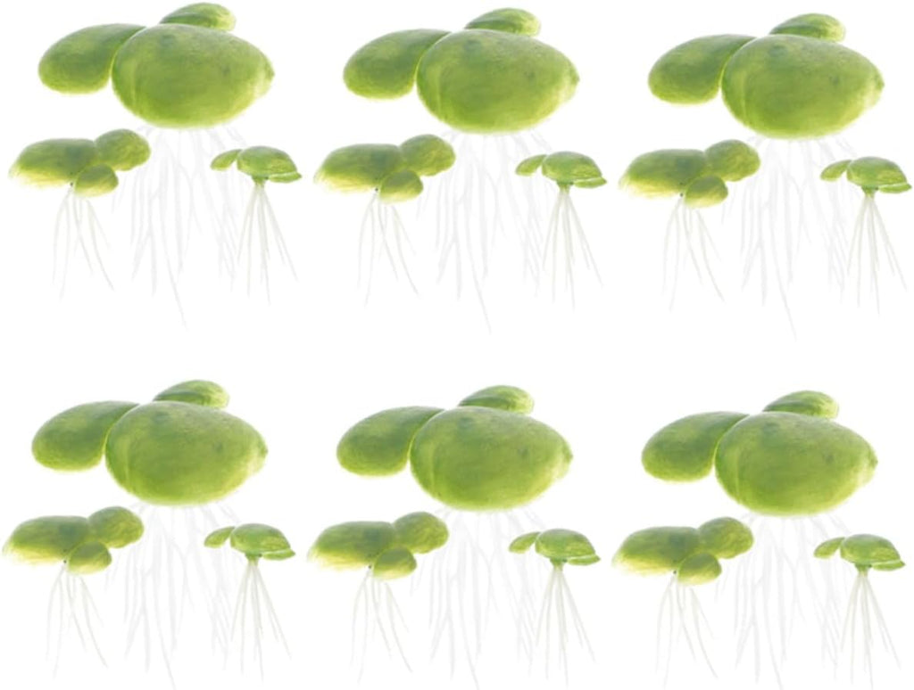 18pcs Artificial Duckweed Floating Aquarium Plants Plastic Fish Tank Decor for Freshwater Tanks Providing Shade and Natural Landscape Effect