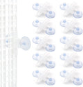 LINLAN Aquarium 10 Pieces Divider Suction Cup Clips, Glass Fixing Clips, Plastic Mesh Board Isolation Holders for Fish Tank (White-Translucent)