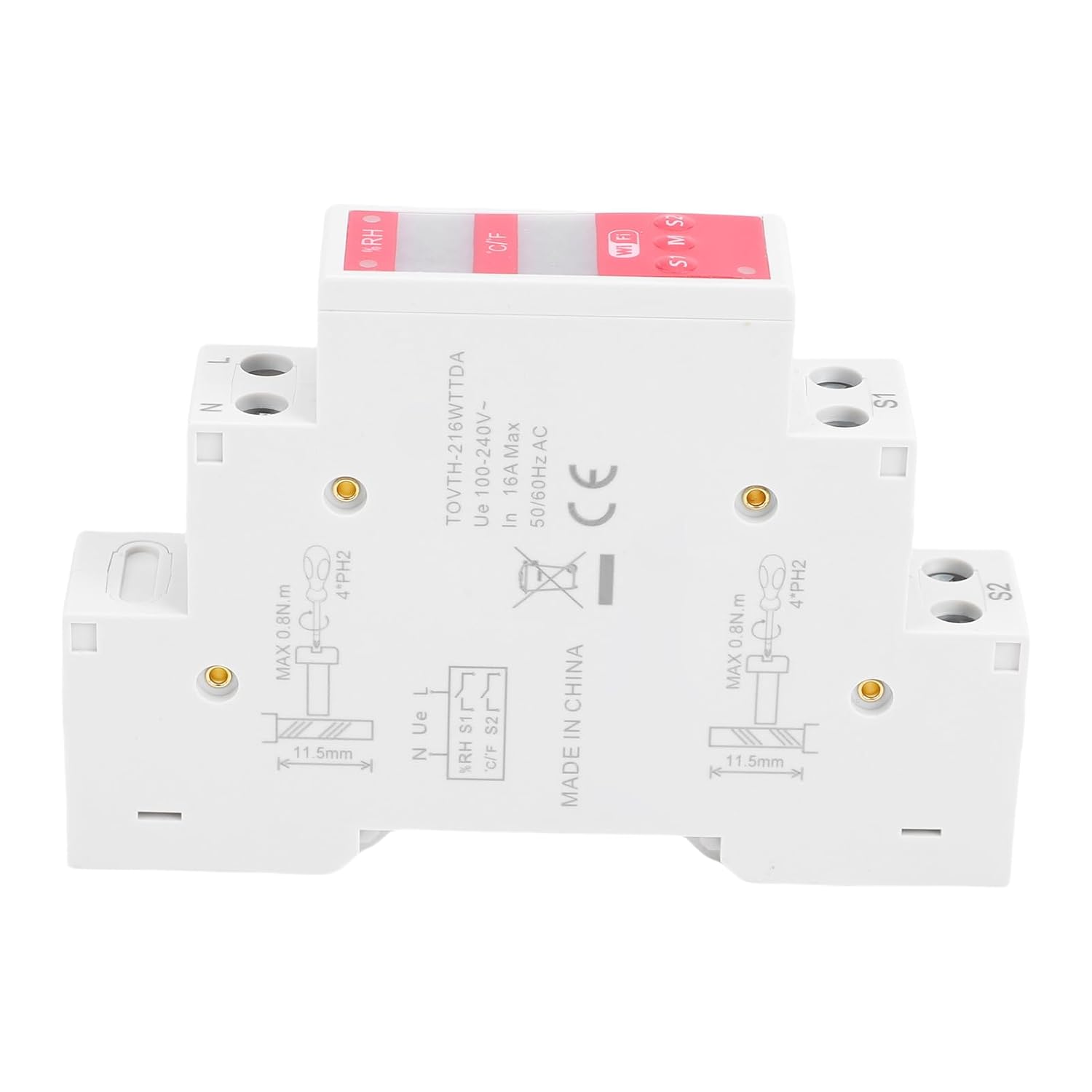 Eujgoov WiFi Temperature Humidity Switch Real Time Monitoring Dual Screen for Industrial Incubator Breeding Farm Remote Monitoring