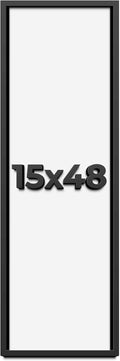 15x48 Shadow Box Frame Black | 1 Inch Deep Solid Wood Shadowbox Display Frame | UV Resistant Acrylic Plexiglass, Acid Free Backing, and Hanging Hardware | Dugan Picture Frame Style