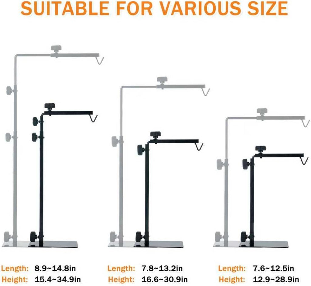 Adjustable Metal Reptile Lamp Stand – Versatile Floor Light Holder for Terrarium Heat Lamps & Dome Shades, Perfect for Glass Reptile Enclosures & Heating Bulbs.