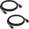 2 Pack 6FT Extension Cord Outdoor 16 AWG Heavy Duty Power Cord 3 Prong SJTW, NEMA 5-15P to NEMA 5-15R, Power Cable for Indoor and Outdoor Use, ETL Listed