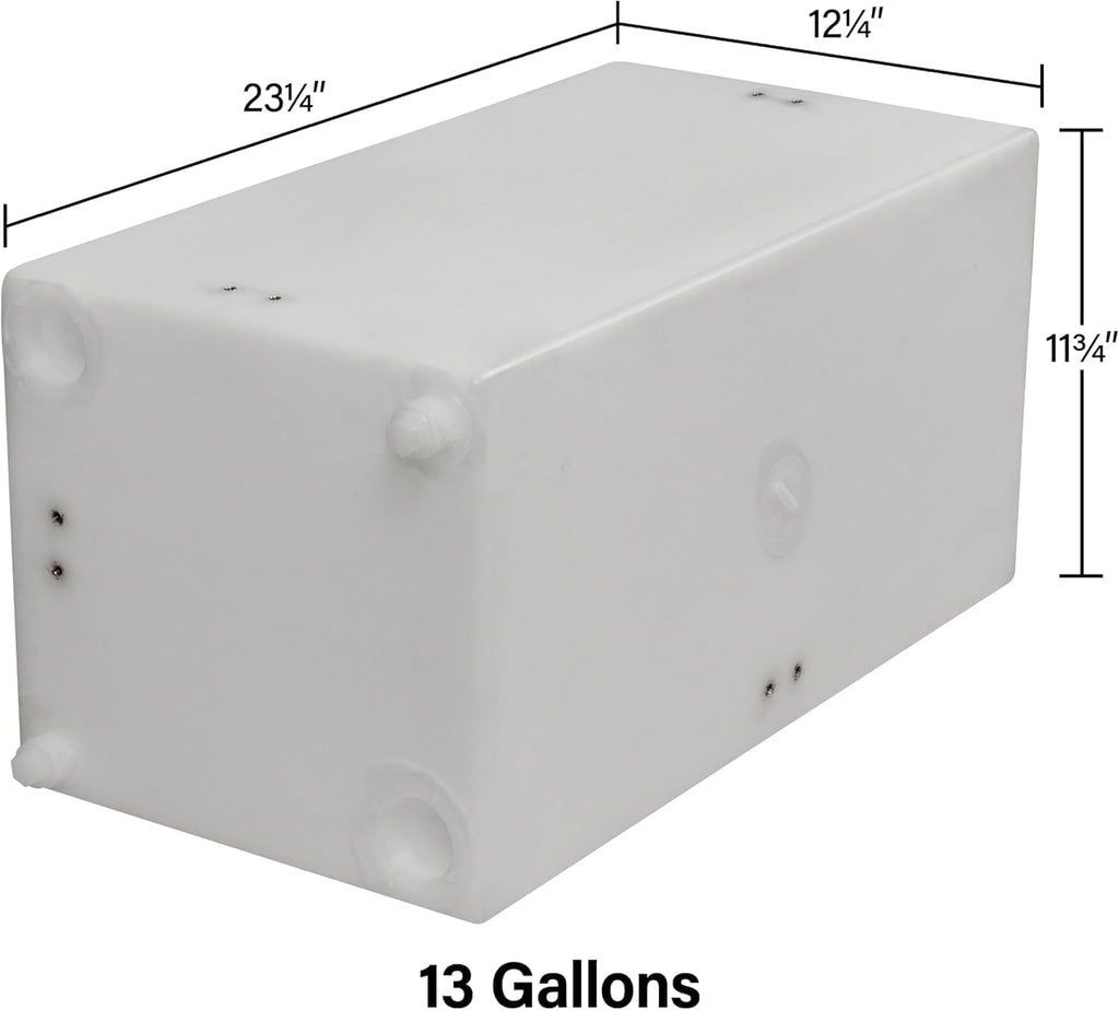13 Gallon RV Fresh Water Tank, Potable Water Storage Tank for Drinking, Cooking, Cleaning, Showering, for Campers, Trailers, Motorhomes, RVs, Cube Shape, 23.25" x 12.25" x 11.75" (WT-5683)