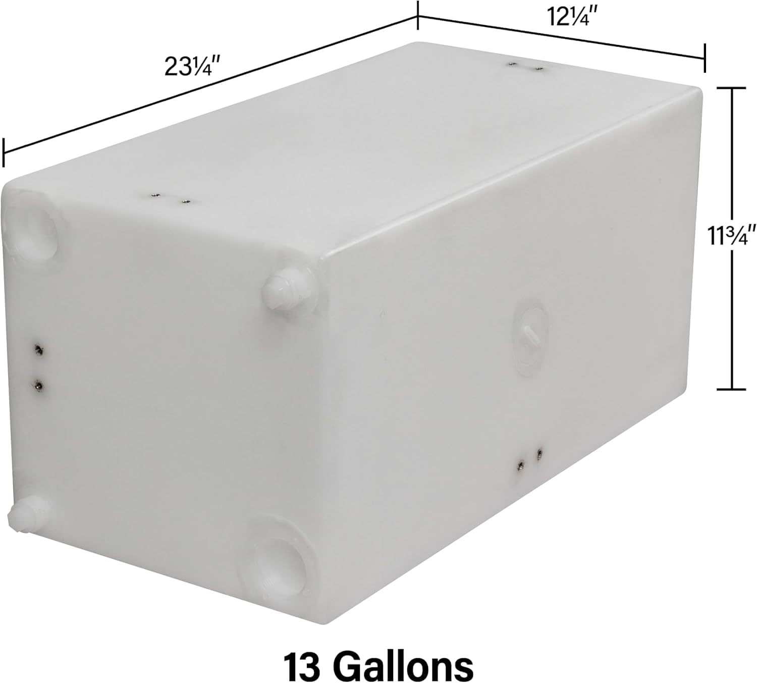 13 Gallon RV Fresh Water Tank, Potable Water Storage Tank for Drinking, Cooking, Cleaning, Showering, for Campers, Trailers, Motorhomes, RVs, Cube Shape, 23.25" x 12.25" x 11.75" (WT-5683)