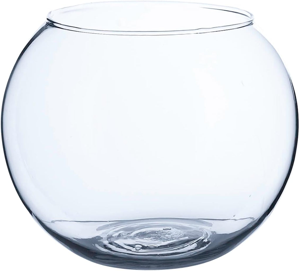 WGVI 6 Pcs Clear Glass Tea Light Votive Candle Holders, Width 3", Height 2.5", Small Globe Bubble Bowl Round Vase, Tabletop Décor Container Terrarium