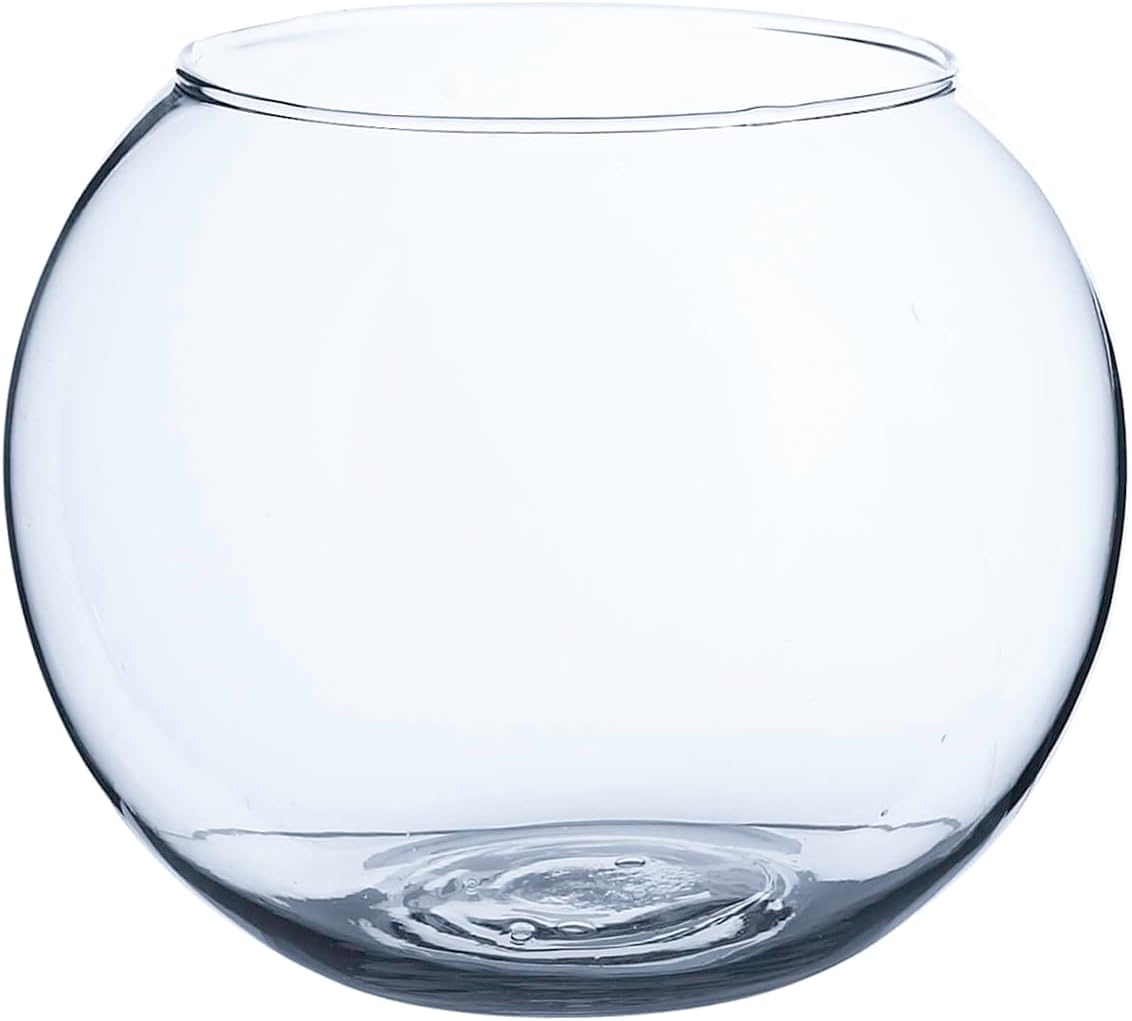 WGVI 6 Pcs Clear Glass Tea Light Votive Candle Holders, Width 3", Height 2.5", Small Globe Bubble Bowl Round Vase, Tabletop Décor Container Terrarium