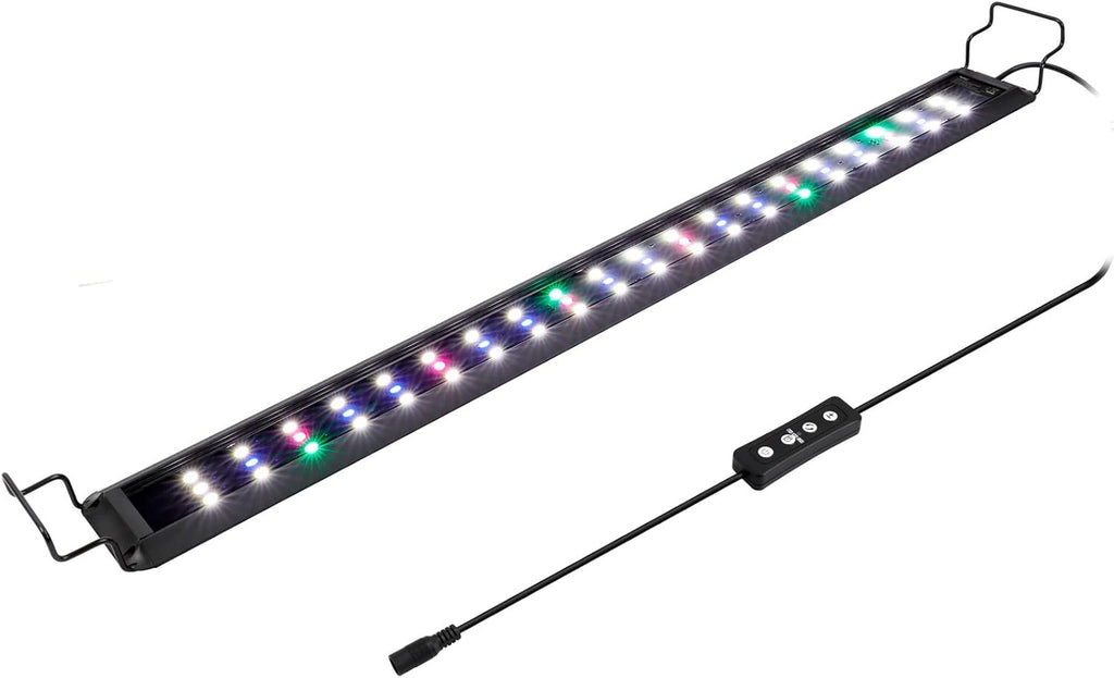 hygger 20W Full Spectrum Aquarium LED Light with 10 Levels Brightness, White Blue Red Green LEDs,6H8H12H Timer,RGB Light for 24~32IN Freshwater Fish Tank, Aquatic Plants Tropical Ornamental Fish