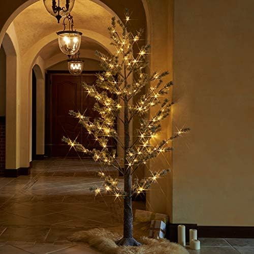 Hairui Lighted Christmas Pine Tree 6FT 126 LED for Indoor Outdoor Home Room Fireplace Porch Christmas Decoration