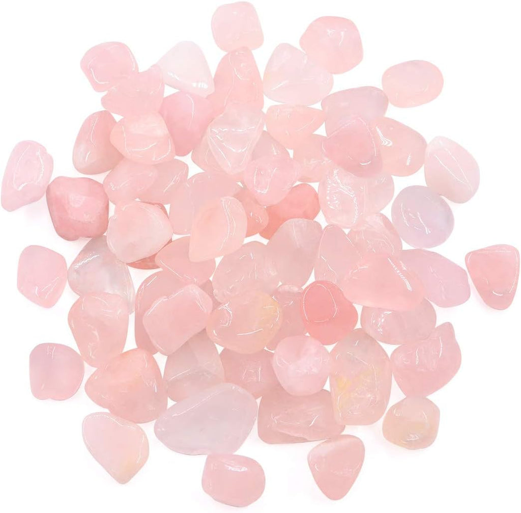 Hilitchi 1lb Bulk Large Natural Tumbled Polished Brazilian Stones Gemstone Healing Crystals Quartz for Wicca, Reiki, and Energy Crystal Healing (Rose Quartz about 1lb/450g/16oz/bag)