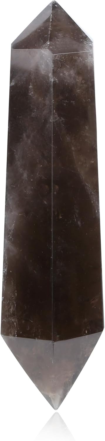 YATOJUZI 3.5" Healing Crystals Wand Smoky Quartz Hexagonal Crystal Points Natural Crystals and Healing Stones Large for Meditation Divination Reiki Energy Balancing 1PCS