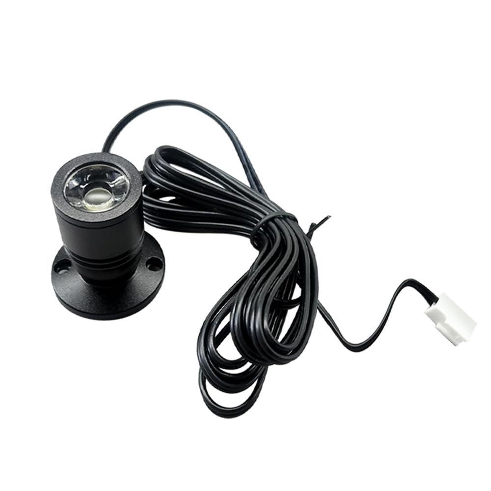 Dimmable 12V LED Mini Spotlights for Display - 1.5W Daylight 6500K, Small Spotlights for Displays with Dimmer, Black - Set of 6