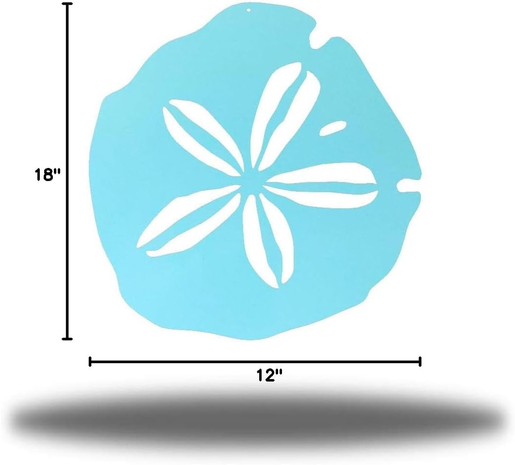Riverside Designs Coastal Sand Dollar Ocean Beach Metal Art Steel Wall Decor (24", Seafoam)