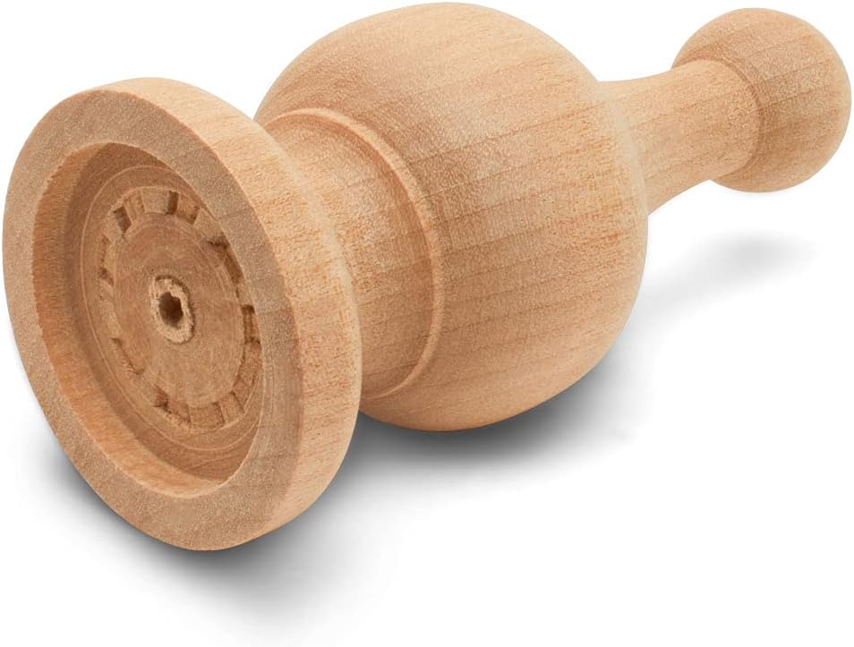Unfinished Wood Finials Decorative, 4-1/4 inch, for Bed Post Finial, Curtain Rod Finials, Flagpole Topper, and Crafts, Pack of 2 Large Craft Finials, by Woodpeckers