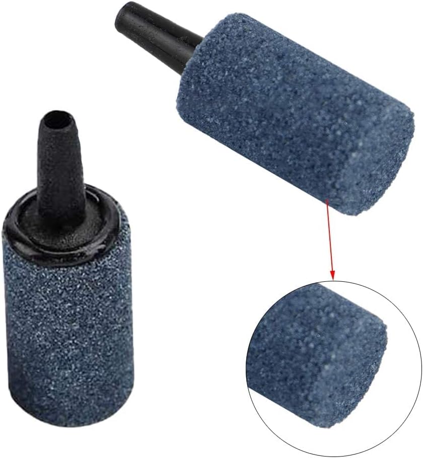 100 Pack 1 Inch Aquarium Air Stone, Cylinder Bubble Diffuser Aerator Stones Fish Tank Bubbler Pump Accessories for Hydroponics Grey (100 Pack)