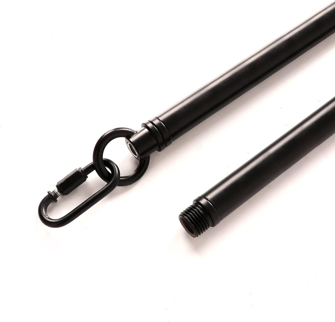 Giluta Threaded Extension Rod for Pendant Light Island Lighting Chandeliers, 2 Rods M10 Lighting Fixture Downrods and Stem 11.8 Inches Matte Black with Chain Link Connectors