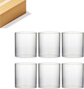 WGVI Hurricane Candle Holder Sleeve, Wide 5.5", Height 6", Clear Glass Cylinder Candleholder, Chimney Tube, Open Ended Candle Shade, 6 Pieces Bulk