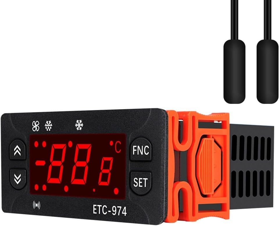 ETC 974 Intelligent Digital Temperature Controller with Dual Sensors for Precise Heating and Cooling Control Wide Temperature Range Accurate Measurement for Industrial and Laboratory Use