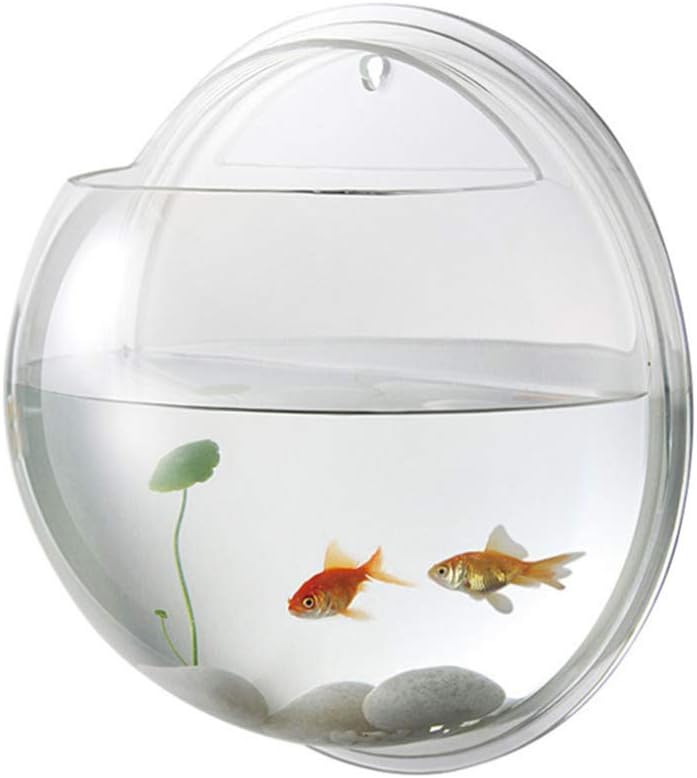 Alipis Fish Tank Wall Mounted Acrylic Fish Bowl Fish Bubble Betta Fish Tank, Wall Hanging Plant Terrarium Hydroponic Pot for Air Plant Aq