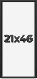 21x46 Shadow Box Frame Black | 1 Inch Deep Solid Wood Shadowbox Display | UV Resistant Acrylic Plexiglass, Acid Free Backing, Hanging Hardware | Dugan Picture Frame Style