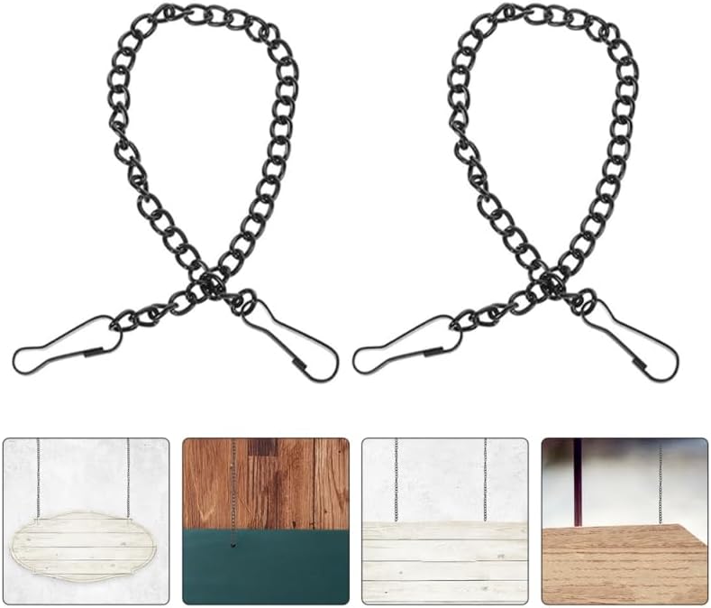 Ciieeo 6pcs Black Hanging Chains with Hooks Metal Chain for Office Signs and Posters Stainless Steel Decorative Hanging Kit for Ceiling Fans and Light Fixtures