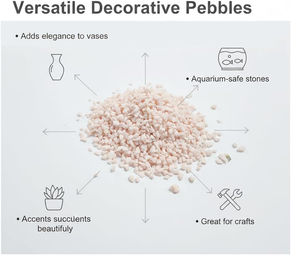 HappyFiller 2-5mm Light Pink Pea Gravel,Fairy Garden Mini Rocks,Terrarium Decor Pebble Stones,Succulent Caucts Planter Topper Dressing,Indoor Plants Granules,Aquarium Fish Tank,0.88 LB