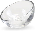 WGVI 6 Pieces Clear Glass Tea Light Votive Candle Holders, Width 3.25", Height 2.5", Small Slant Cut Dish Bowl Design, Container, Tiny Planter Terrarium, Tabletop Décor