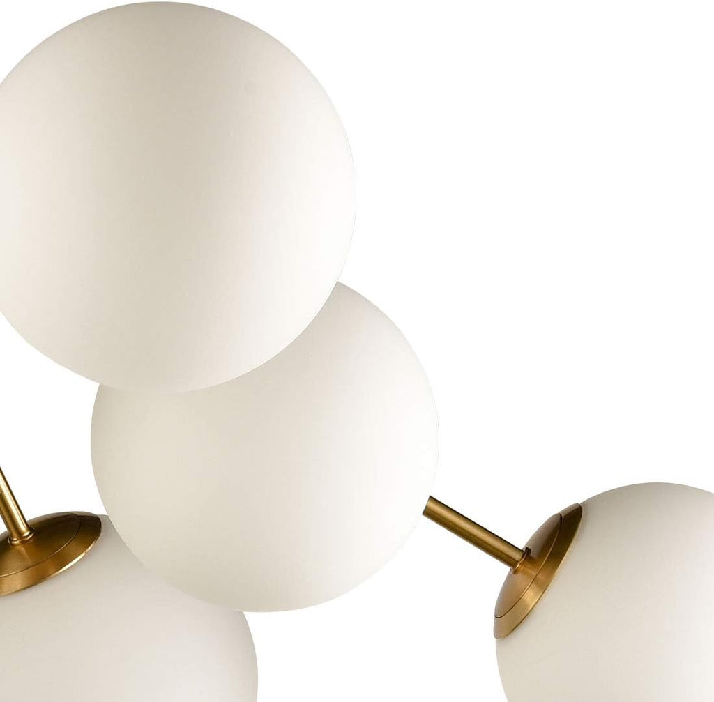 HOLKIRT Elegant Modern Globe Semi Flush Mount Ceiling Light, 8 Light Mid Century Sputnik Chandeliers Fixture