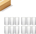 WGVI Hurricane Candle Holder Sleeve, Wide 3.5", Height 8", Clear Glass Cylinder Candleholder, Chimney Tube, Open Ended Candle Shade, 12 Pieces Bulk