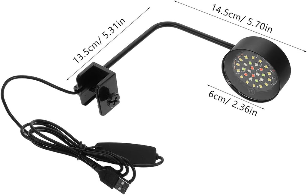 LED Aquarium Light with Blue and White Modes Mini Fish Tank Lamp for Small Betta and Shrimp Tanks Portable Compact Aquarium Illumination