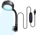DONGKER Clip On Aquarium LED Light,10-Level Brightness Adjustment Aquarium Full Spectrum Light with 3h/9h/12h Timer & 360° Rotation Lamp Rod for Tank Thickness 0.7cm/0.3" or Less