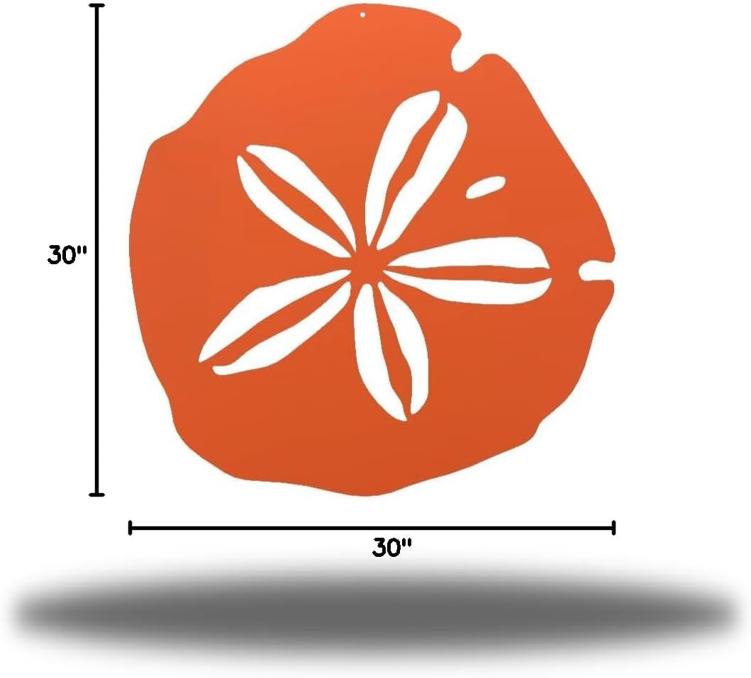 Riverside Designs Coastal Sand Dollar Ocean Beach Metal Art Steel Wall Décor (30", Coral)