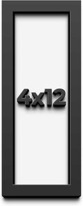 4x12 Black Shadow Box Frame - Contemporary Wood Shadow Box Complete with UV Acrylic, Foam Board Backing & Hanging Hardware