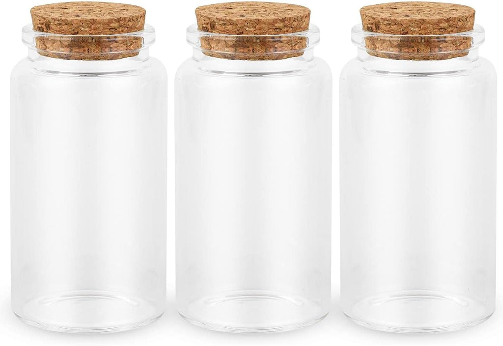 3PC100ML Empty Glass Jars with Cork Stoppers for DIY Art Crafts Projects Decoration Party Supplies and Wedding Party Favors for DIY Art Crafts Projects Decoration Party Supplies Wedding
