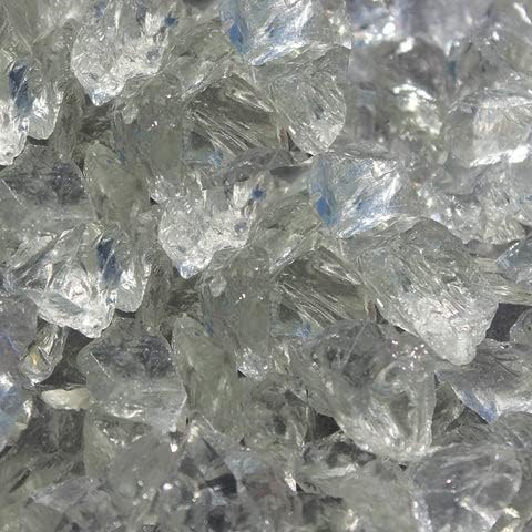 Fire Pit Glass - Fire Glass for Fire Pit - Firepit Glass Rock - Glass Stones - Fire Pit Glass Rocks - Gas & Propane Fire Pit & Fireplace Glass (50 Pound, Crystal)