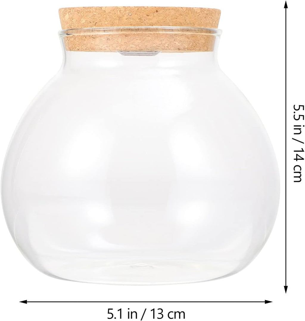 NUOBESTY Glass Favor Jar Glass Bottles with Cork Lid and LED Light Plant Terrarium Display for DIY Wedding Party Mason Jars Crafts Christmas Decoration