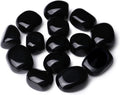 DUQGUHO Black Obsidian Natural Healing Crystals Set - Polished Tumbled Crystal Stones Bulk Irregular Pebble Stones Rocks 0.45 lbs