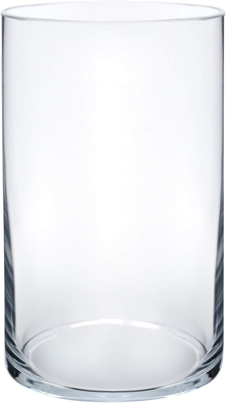 Royal Imports Flower Glass Vase Decorative Centerpiece for Home or Wedding - Cylinder Shape, 6" Tall, 3.5" Opening, Clear