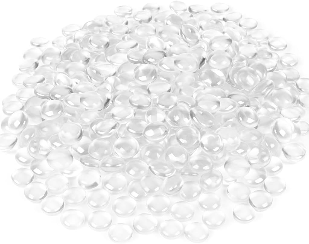Houseables Glass Marbles, Glass Beads for Vases, Marbles for Vases, 25LB, 2500, Clear Beads, Clear Gems, Fillers for Centerpieces, Decorative Rocks, Flat, Stones, Pebbles, Crafts, Plants, Fish Bowl