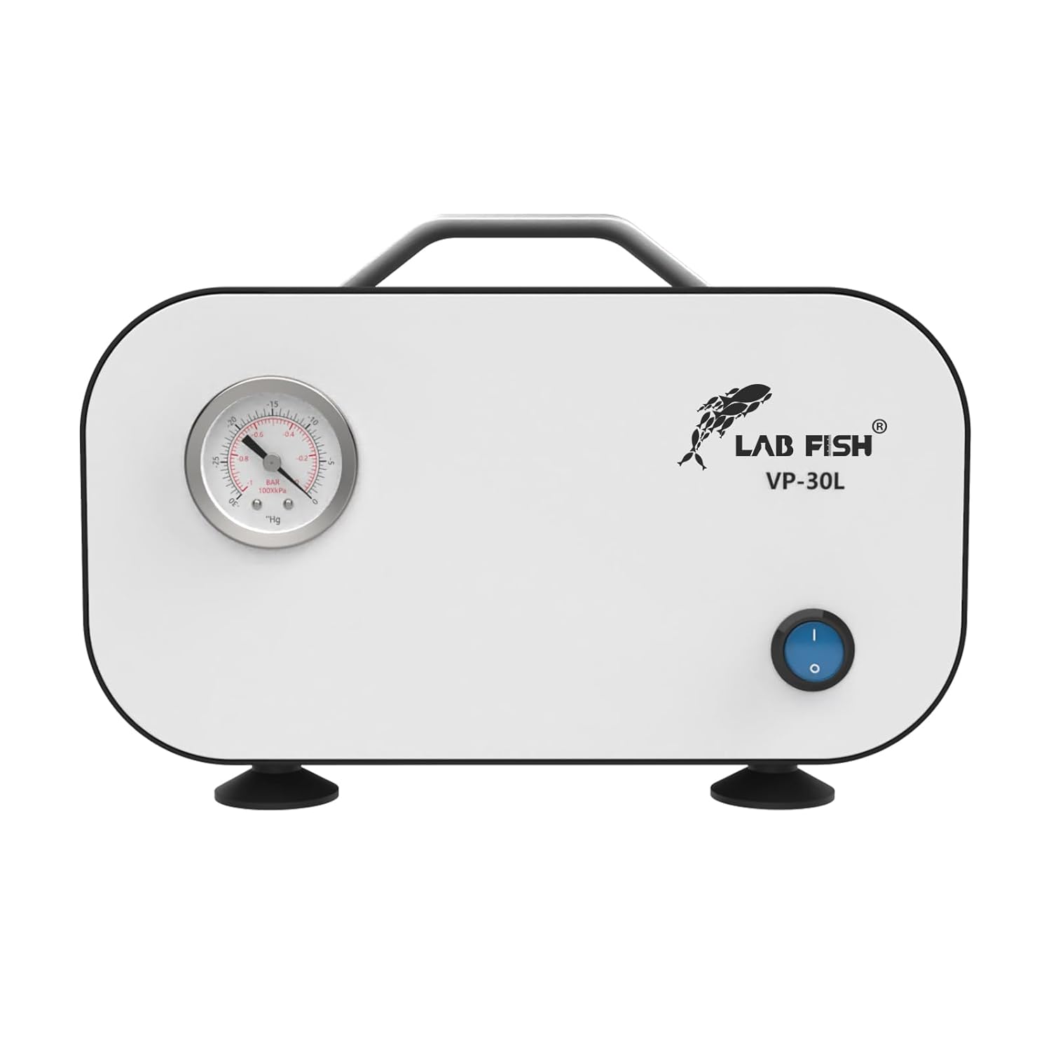 LAB FISH Lab Vacuum Pump Portable Oilless Diaphragm Vacuum Filtration 30L/min Positive and Negative Pressure & Rubber Tube,110V-220V