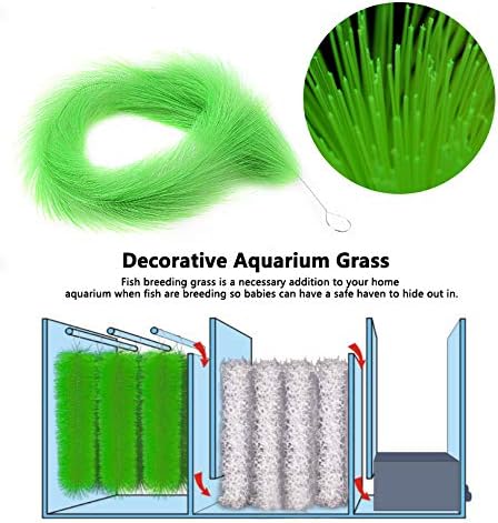 Fish Breeding Grass, Spawning Mops and Safe Baby Fish Hideout - Decorative Aquarium Grass (100 x 15 cm)