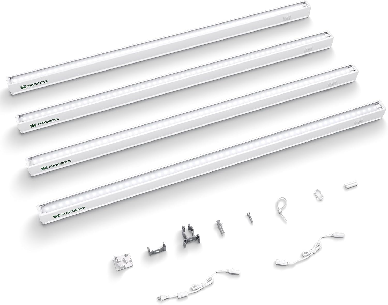 Grow Lights for Indoor Plants 2FT, Sun-Like Full Spectrum 5000K Grow Light, 60W(4 x 15W), T5 LED Grow Light Strips for Indoor Plants and Flowers, High PPFD, Linkable, White, 4-Pack