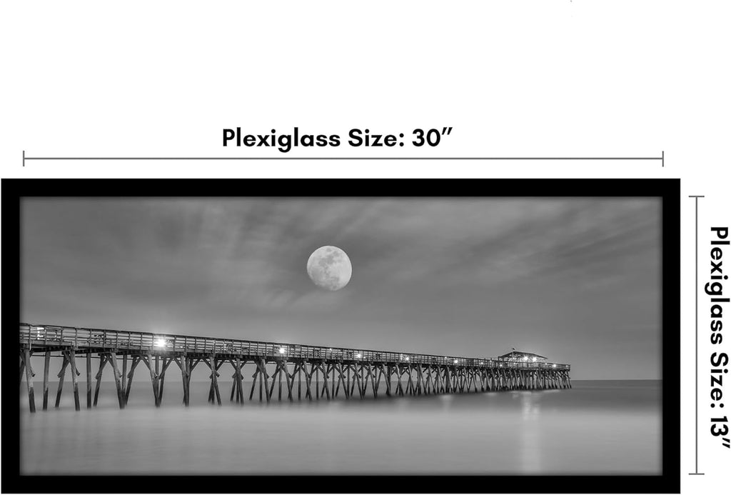 Americanflat 13x30 Picture Frame with Polished Plexiglass - Black Picture Frame - Wide Photo Frames Made of Engineered Wood for Vertical or Horizontal Wall Display - Epic Collection - Black