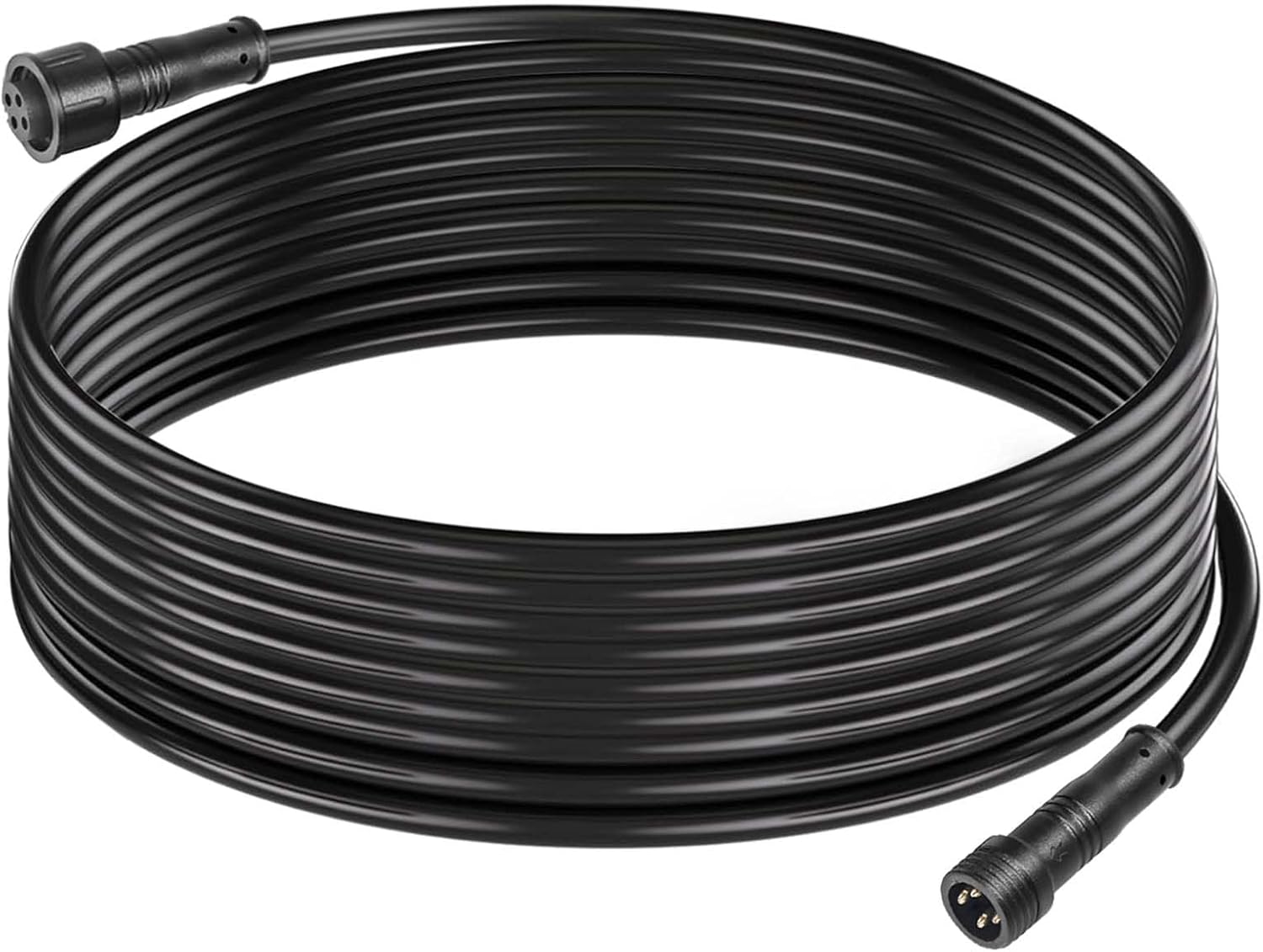 MAD OWL 4 Pin Waterproof LED Wire Connector, 22 AWG 236.2 inch/6M IP68 Male and Female Heads Extension Cable for Indoor and Outdoor LED Strip Light(1 Strip Black)