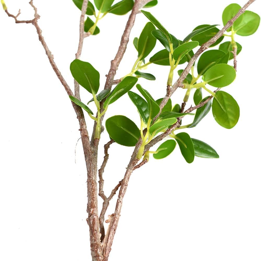 6pcs Artificial Branches Plants Greenery Stems Faux Branches for Vase Plant Artificial Eucalytus Branches Fake Ficus Twig (45"/Each Branch) (6, Green)
