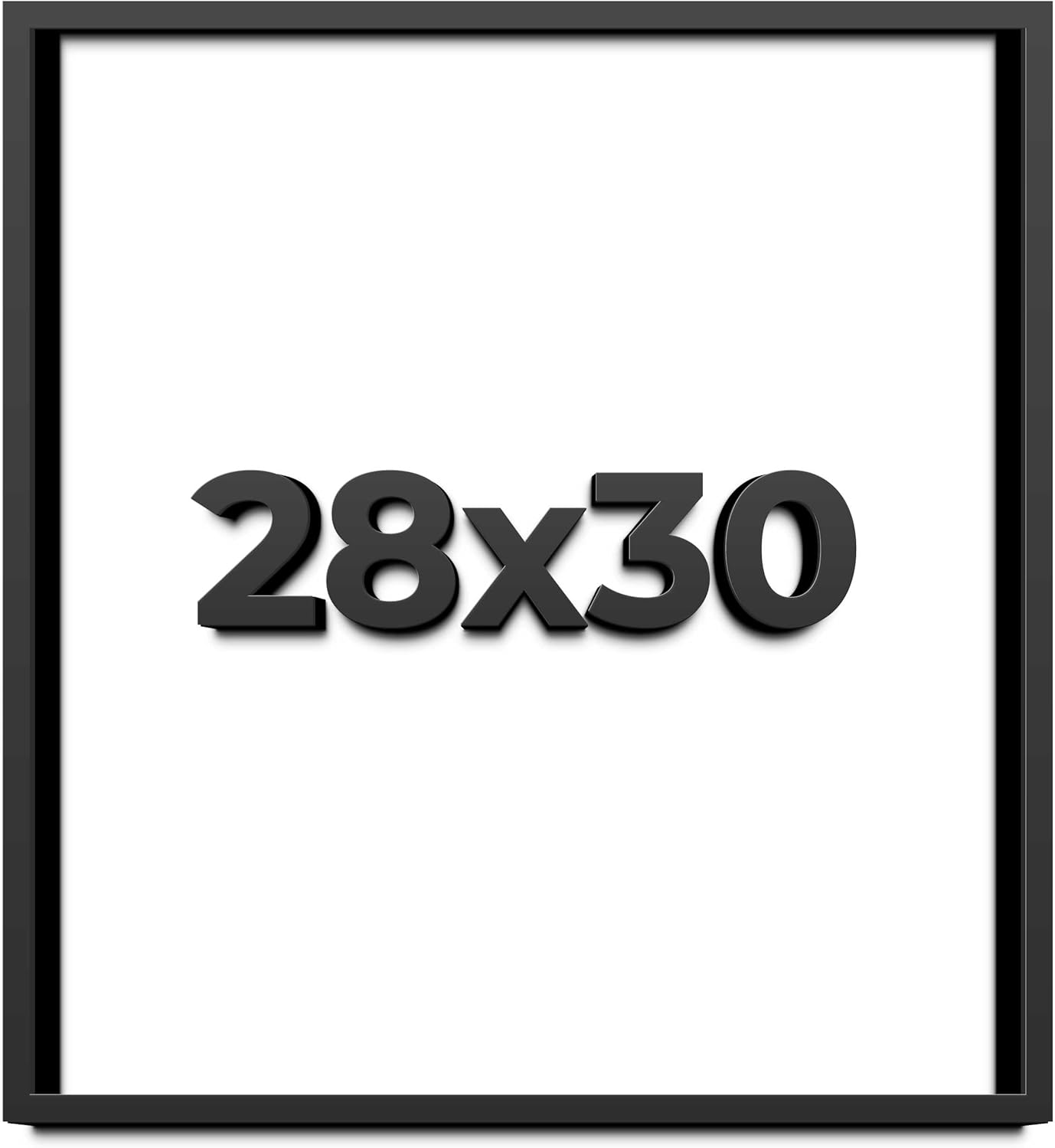 28x30 Shadow Box Frame Black | 1 Inch Deep Solid Wood Shadowbox Display Frame | UV Resistant Acrylic Plexiglass, Acid Free Backing, and Hanging Hardware | Dugan Picture Frame Style
