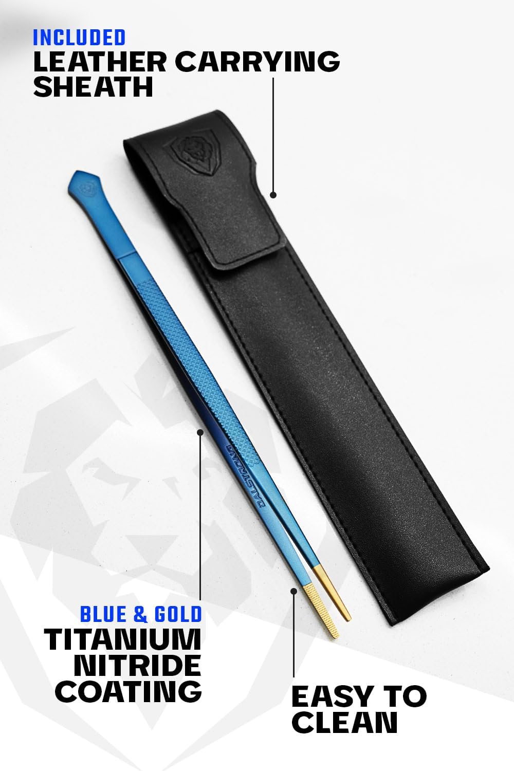 Dalstrong Chef Tweezers Professional Kitchen Tongs-10 high-precision Tweezer Tongs for Cooking - Stainless Steel Blue w/vTitanium Coating-BBQ, Plating, Multi-use