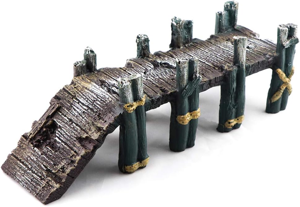 AQUA KT Aquarium Single-Plank Arch Bridge Drawbridge Rock for Cichlid Guppy Betta Glofish Fish Tank Landscape Decoration