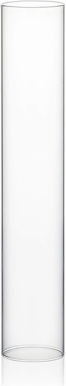 WGVI Hurricane Candle Holder Sleeve, Wide 2.5", Height 14", Clear Glass Cylinder Candleholder, Chimney Tube, Open Ended Candle Shade, 1 Piece