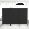 Kokorona 3 Panel Room Divider, 6FT Tall Folding Privacy Screen Wall Dividers, Portable Privacy Screen Freestanding Room Divider for Room Separation, Included - Cover Strips, Black, 102''W x 71''H